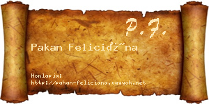 Pakan Feliciána névjegykártya